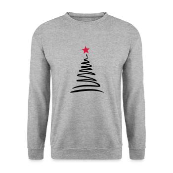 Weihnachtsbaum - Unisex Pullover - Weißgrau meliert - Vorne - Alina (178cm) & Michal (187cm)