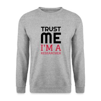 Researcher Research Forscher Chercheur Recherche - Unisex Sweatshirt - salt & pepper - Front - Alina (178cm) & Michal (187cm)