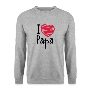 papa - Unisex Sweatshirt - salt & pepper - Front - Alina (178cm) & Michal (187cm)