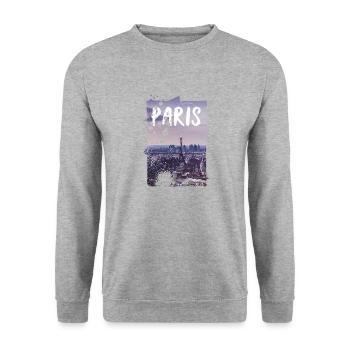 Paris - Unisex Pullover - Weißgrau meliert - Vorne - Alina (178cm) & Michal (187cm)