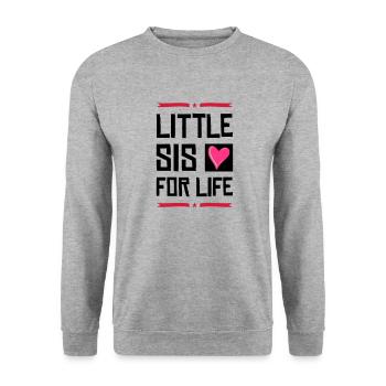 little sis for life heart - Unisex Pullover - Weißgrau meliert - Vorne - Alina (178cm) & Michal (187cm)