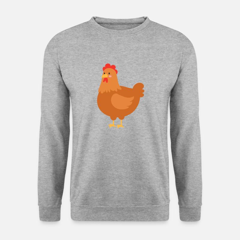 Huhn - Unisex Pullover - Weißgrau meliert