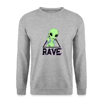 Rave Alien - Unisex Pullover - Weißgrau meliert - Vorne - Alina (178cm) & Michal (187cm)