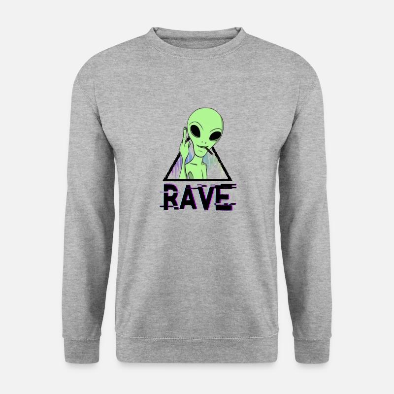 Rave Alien - Unisex Pullover - Weißgrau meliert