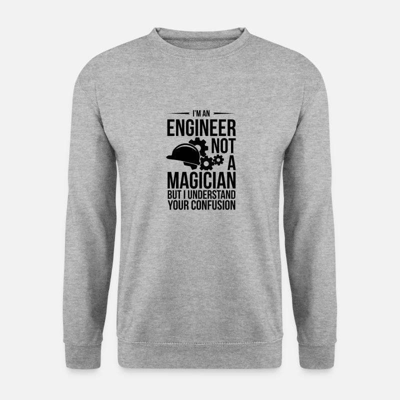 INGENIEUR NICHT MAGIER - Unisex Pullover - Weißgrau meliert