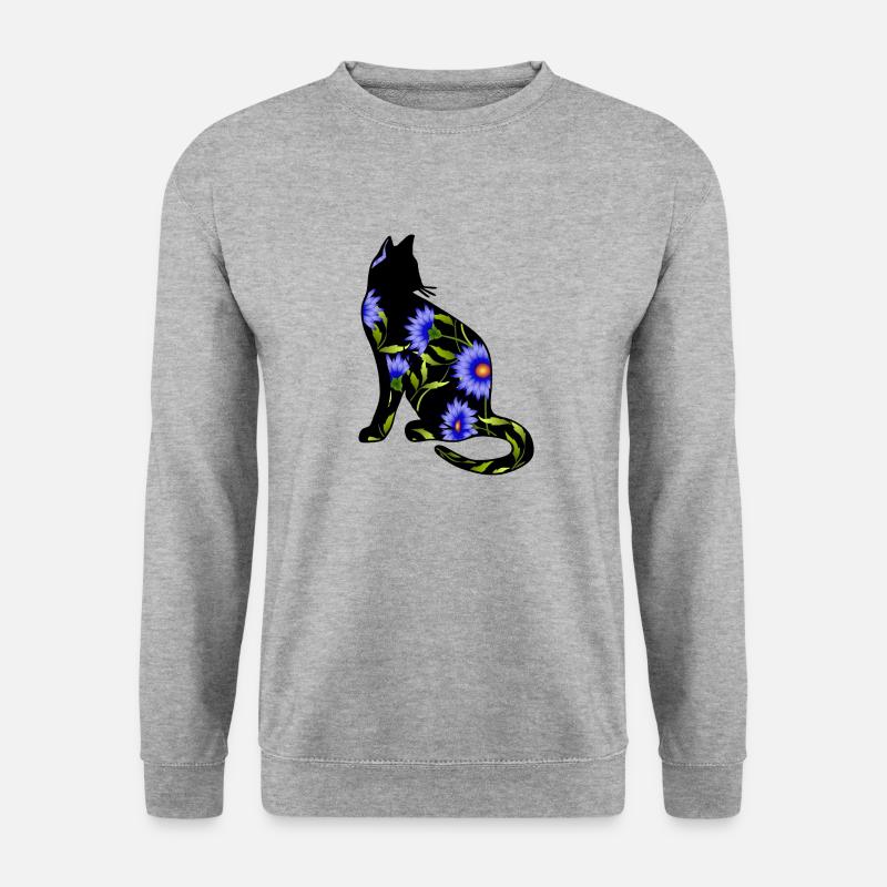 Katze - Unisex Pullover - Weißgrau meliert