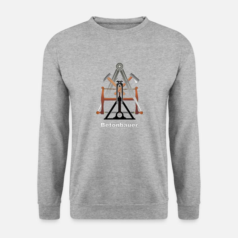 Handwerkszeichen, Betonbauer - Unisex Pullover - Weißgrau meliert