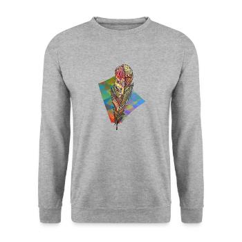 Feather - Unisex Sweatshirt - salt & pepper - Front - Alina (178cm) & Michal (187cm)