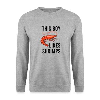 Eating Shrimps Seafood Chef Prawns - Unisex Sweatshirt - salt & pepper - Front - Alina (178cm) & Michal (187cm)