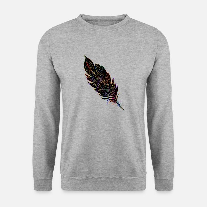 Feder - Unisex Pullover - Weißgrau meliert