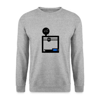 Print 3D - Sweat-shirt Unisexe - gris chiné - Devant - Alina (178cm) & Michal (187cm)