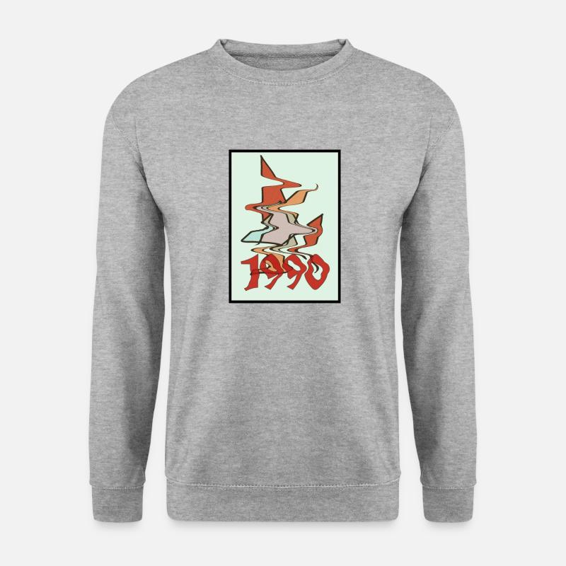 1990 - Unisex Pullover - Weißgrau meliert