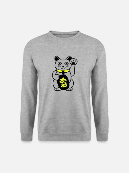 Maneki Waving Chat - Sweat-shirt Unisexe - gris chiné