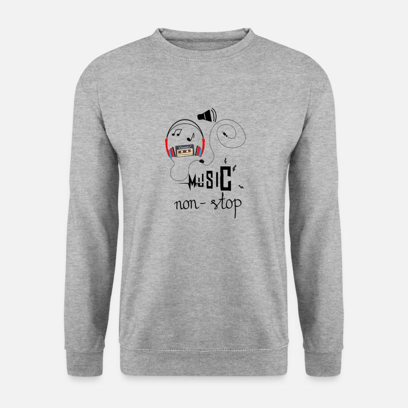 Music non stop - Unisex Pullover - Weißgrau meliert