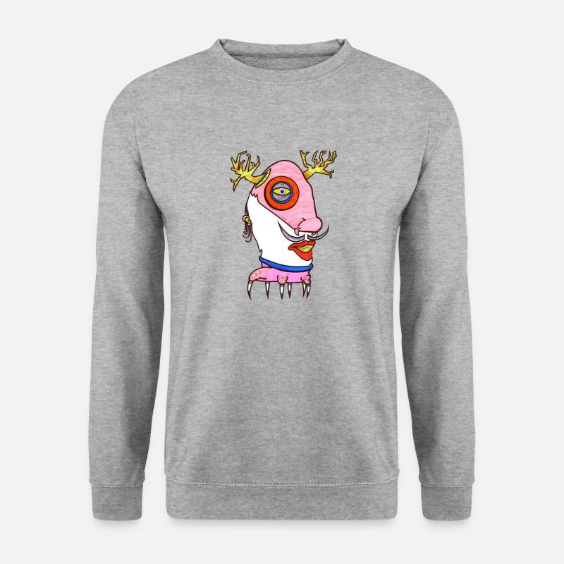 Elch Mann - Unisex Pullover - Weißgrau meliert