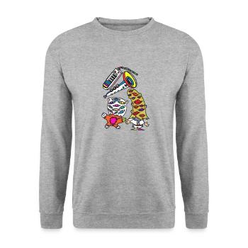 Musical - Unisex Pullover - Weißgrau meliert - Vorne - Alina (178cm) & Michal (187cm)