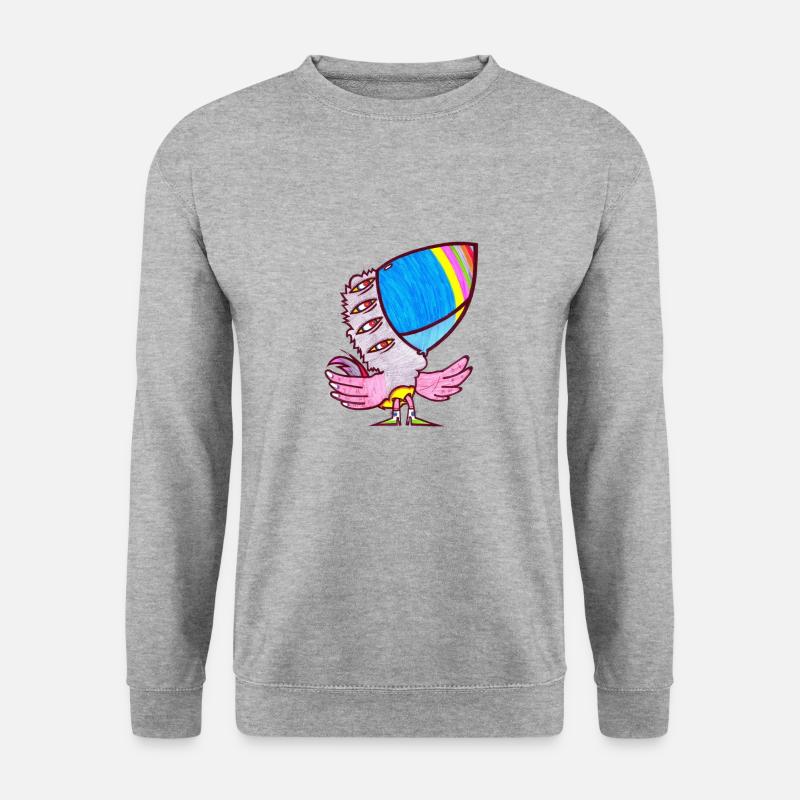 Finger Papagei - Unisex Pullover - Weißgrau meliert
