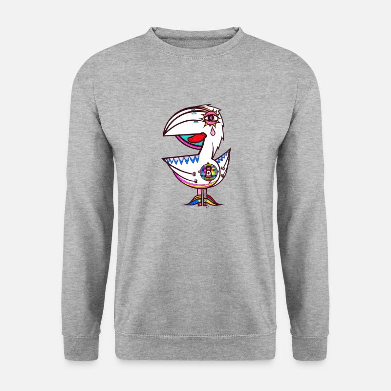 Weißer Papagei - Unisex Pullover - Weißgrau meliert