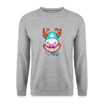 Doktor - Unisex Pullover - Weißgrau meliert - Vorne - Alina (178cm) & Michal (187cm)