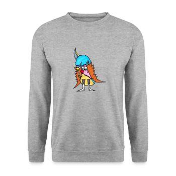 Clown - Unisex Pullover - Weißgrau meliert - Vorne - Alina (178cm) & Michal (187cm)