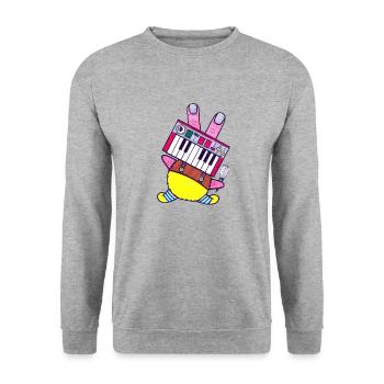 Keyboard Koch - Unisex Pullover - Weißgrau meliert - Vorne - Alina (178cm) & Michal (187cm)