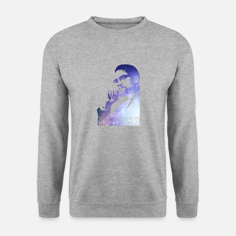 Malcolm X - Unisex Pullover - Weißgrau meliert
