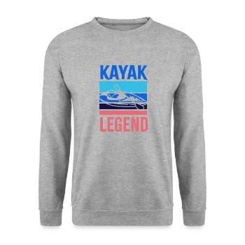 Kayak Legend Paddling Whitewater Wildlife Kayak - Sweat-shirt Unisexe - gris chiné - Devant - Alina (178cm) & Michal (187cm)