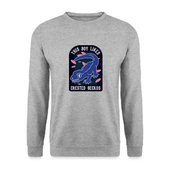 Geckos huppés, oiseaux sauvages, mignon lézard - Sweat-shirt Unisexe - gris chiné - Devant - Alina (178cm) & Michal (187cm)
