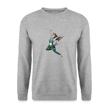 Successful Climb - Unisex Pullover - Weißgrau meliert - Vorne - Alina (178cm) & Michal (187cm)