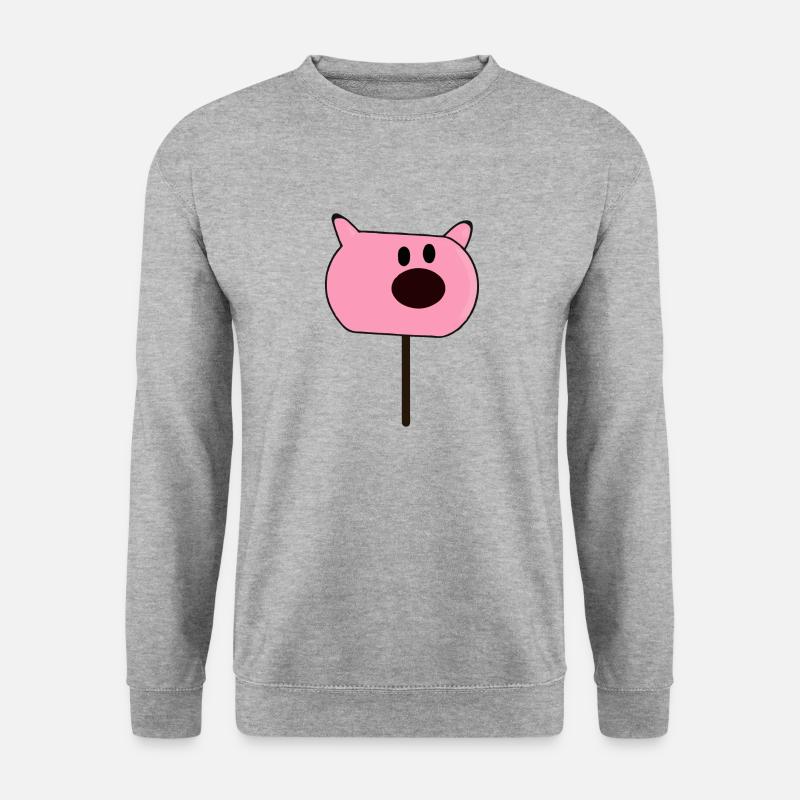 Eis am Stiel Schweinegesicht - Unisex Pullover - Weißgrau meliert
