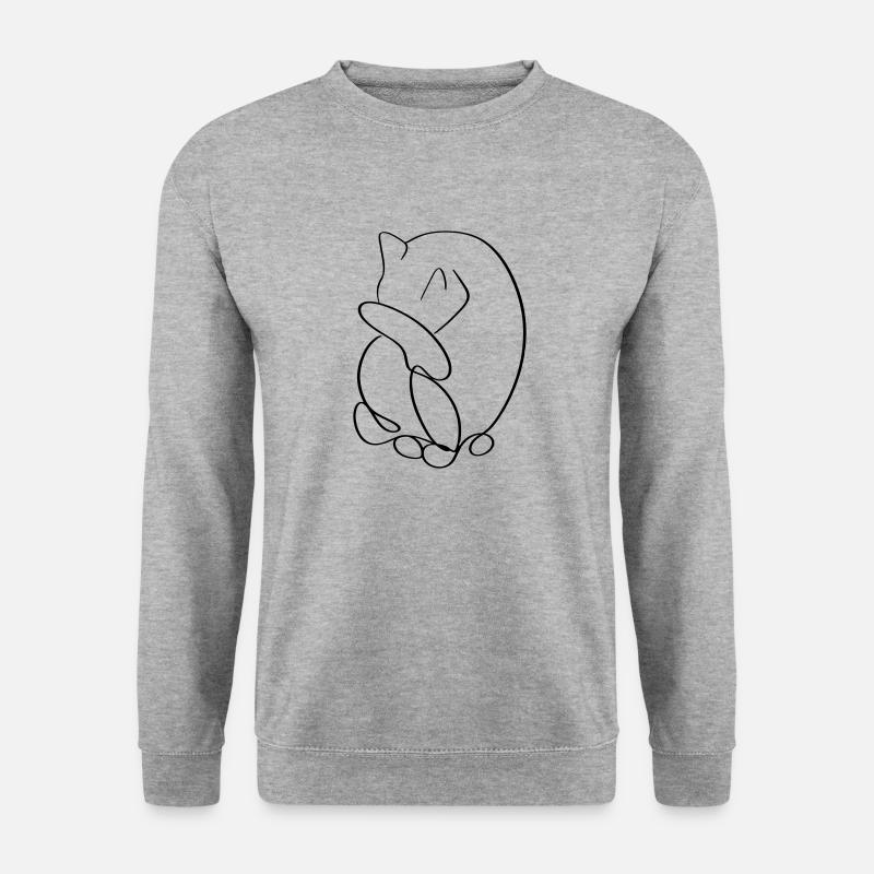 Katze - Unisex Pullover - Weißgrau meliert
