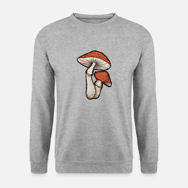 Toadstools Illustration - Unisex Sweatshirt - salt & pepper