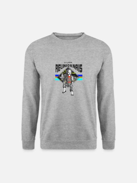 Die Reunionesen n/w - Unisex Pullover - Weißgrau meliert
