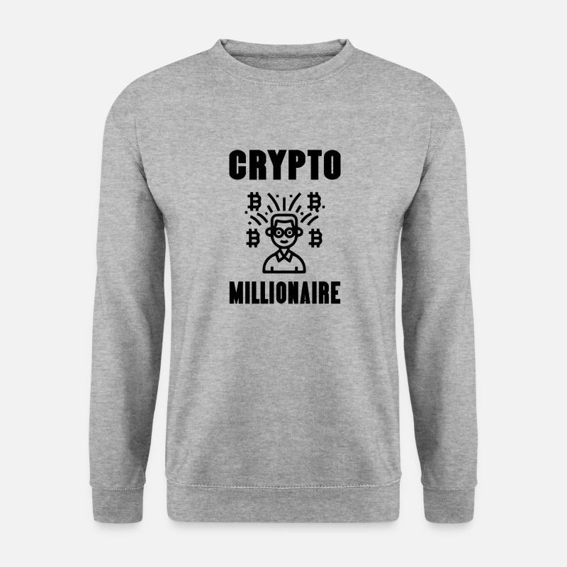 Bitcoin Trading Crypto Aktien - Unisex Pullover - Weißgrau meliert