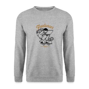 Freelancer - Unisex Sweatshirt - salt & pepper - Front - Alina (178cm) & Michal (187cm)