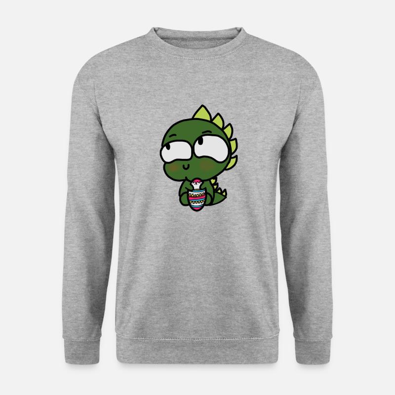 Oster dino - Unisex Pullover - Weißgrau meliert