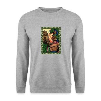 Guatemala Guatemalan Flagge DNA I Geschenk - Unisex Pullover - Weißgrau meliert - Vorne - Alina (178cm) & Michal (187cm)