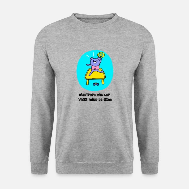meditieren - Unisex Pullover - Weißgrau meliert