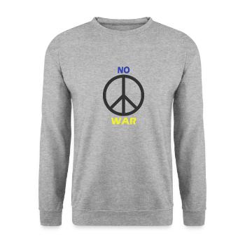 Pas de GUERRE ! - Sweat-shirt Unisexe - gris chiné - Devant - Alina (178cm) & Michal (187cm)