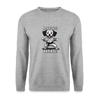 hund Kampfsport Selbstverteidigung - Unisex Pullover - Weißgrau meliert - Vorne - Alina (178cm) & Michal (187cm)