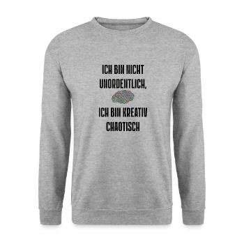 Spruch 6 - Unisex Pullover - Weißgrau meliert - Vorne - Alina (178cm) & Michal (187cm)