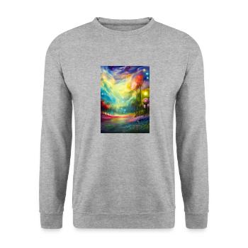 Ciel étoilé - Sweat-shirt Unisexe - gris chiné - Devant - Alina (178cm) & Michal (187cm)