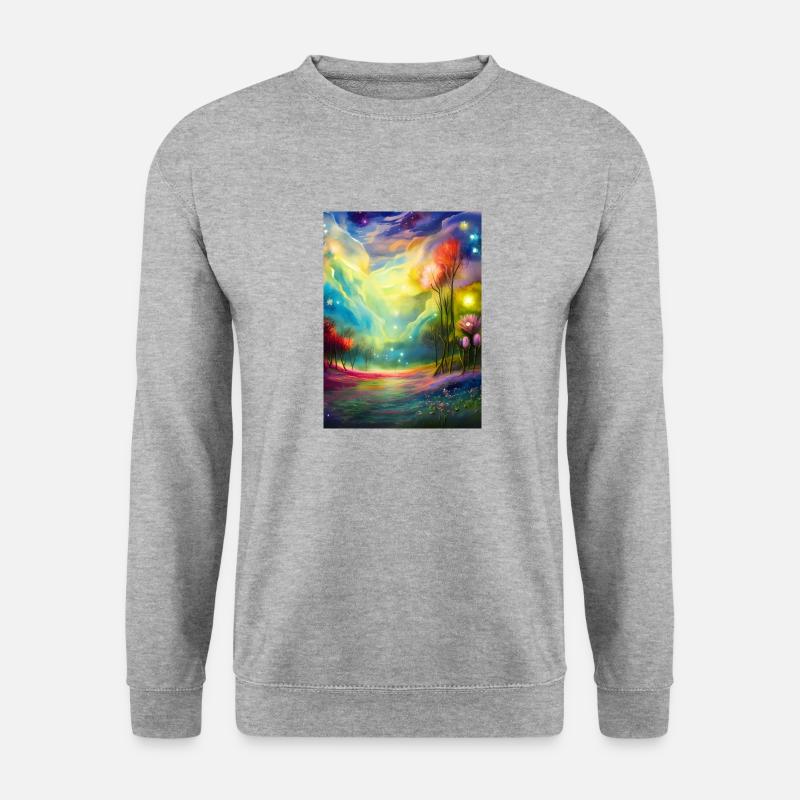 Sternennacht Himmel - Unisex Pullover - Weißgrau meliert