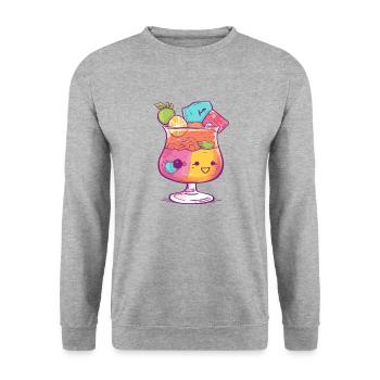 Cocktail kawaii 1 - Sweat-shirt Unisexe - gris chiné - Devant - Alina (178cm) & Michal (187cm)