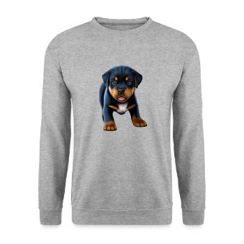 Rottweiler Puppy Dogs Rottweiler Puppy Dog - Sweat-shirt Unisexe - gris chiné - Devant - Alina (178cm) & Michal (187cm)