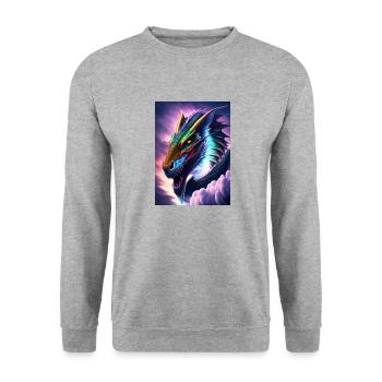 Dragon - Unisex Sweatshirt - salt & pepper - Front - Alina (178cm) & Michal (187cm)