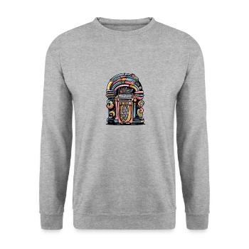 Juke box des années 70 n°2 - Sweat-shirt Unisexe - gris chiné - Devant - Alina (178cm) & Michal (187cm)