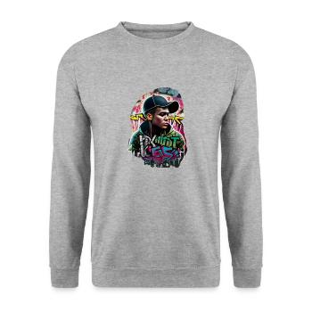 IMG 1645 - Unisex Pullover - Weißgrau meliert - Vorne - Alina (178cm) & Michal (187cm)