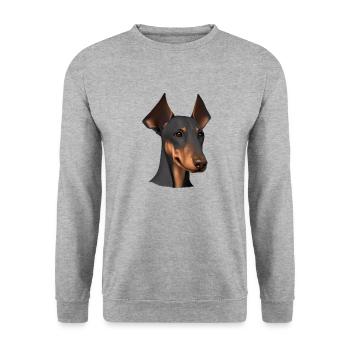 Doberman Doberman puppy dog Doberman trainer - Unisex Sweatshirt - salt & pepper - Front - Alina (178cm) & Michal (187cm)