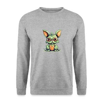 Guizo der Streuer - Unisex Pullover - Weißgrau meliert - Vorne - Alina (178cm) & Michal (187cm)